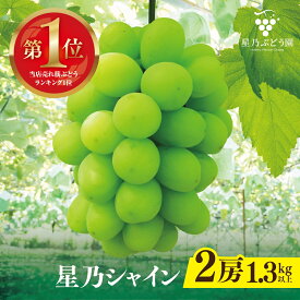 【ふるさと納税】【先行予約】星乃シャインマスカット 数量限定 (岡山県産) 2房(1.3kg以上)【配送不可地域：離島・北海道・沖縄県】【1418970】