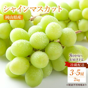 【ふるさと納税】ぶどう 2026年 先行予約 ご家庭用 シャイン マスカット 約2kg 糖度抜群! 【8月中旬〜順次発送分】 ブドウ 葡萄 岡山県産 国産 フルーツ 果物 果物類  お届け:2026年8月中旬