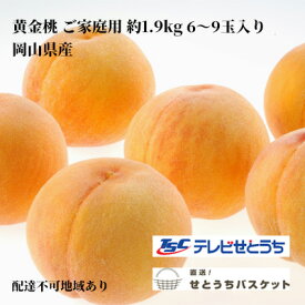 【ふるさと納税】桃 2024年 先行予約 岡山 黄金桃 ご家庭用 約1.9kg 6～9玉入り もも モモ 岡山県産 国産 フルーツ 果物 直送！せとうちバスケット　【スイーツ こだわり 特産品 白い 香り 果汁 シーズン 濃厚 】　お届け：2024年8月下旬～2024年9月上旬