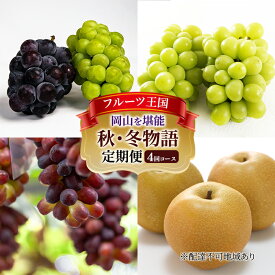 【ふるさと納税】ぶどう 梨 定期便 2026年 先行予約 フルーツ王国 岡山を堪能 4回コース 秋・冬物語 葡萄 ぶどう 梨 なし 岡山県産 国産 果物 セット ギフト 　お届け：2026年9月上旬～2026年12月下旬