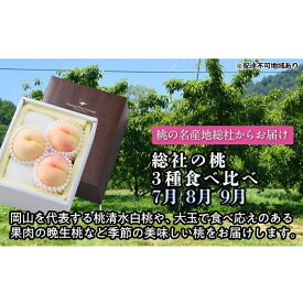 【ふるさと納税】【2026年度発送】総社の桃 3種 食べ比べ 3回 お届け 定期便 （7月・8月・9月） もも モモ 岡山県産 国産 フルーツ 果物　お届け：2026年7月中旬～2026年9月中旬