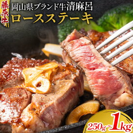 【ふるさと納税】藤原牧場 ロースステーキ 選べる内容量 250g 500g 1kg 岡山県産牛《60日以内に出荷予定(土日祝除く)》岡山県 笠岡市 牛 牛肉 ロース ステーキ 藤原牛 清麻呂 岡山県産牛 交雑牛 送料無料