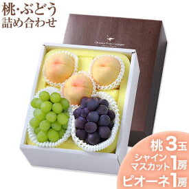 【ふるさと納税】 【2026年先行予約】桃 シャインマスカット ピオーネ 詰め合わせ 約1.8kg クール便 冷蔵便 桃 もも 葡萄 ブドウ ぶどう マスカット フルーツ セット 先行予約 晴れの国おかやま館 《2026年8月下旬-9月中旬頃出荷》 フルーツ 果物 果実 岡山県 笠岡市