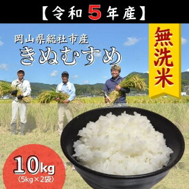 【ふるさと納税】米 無洗米 令和5年産 きぬむすめ 特A 10kg 5kg×2袋 ※入金確認後1ヶ月以内にお届け 総社 そうじゃ