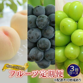 【ふるさと納税】フルーツ 定期便 2026年 先行予約 晴れの国 岡山 の 定期フルーツ定期便 3回コース 桃 もも 葡萄 ブドウ 岡山県産 国産 セット ギフト　お届け：2026年7月上旬～2026年9月下旬