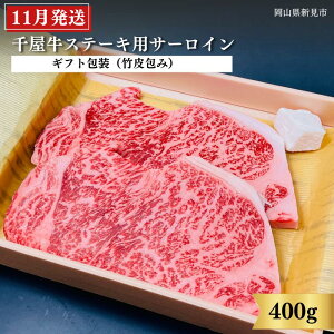 【ふるさと納税】 包装と発送月が選べる 中山精肉店 牛 牛肉 和牛 国産 ブランド牛 黒毛和牛 千屋牛 岡山 新見 お土産 ステーキ用 サーロイン 400g 200g×2枚 a4 a5 最高級 取り寄せ おすすめ ギフ