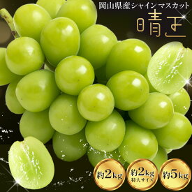 【ふるさと納税】【2026年先行予約】 フルーツ 果物 マスカット 岡山県産 シャインマスカット ぶどう 晴王 約 2kg 2房 ~ 5房 5kg 5房 ~ 9房 《8月上旬-11月下旬頃出荷》土方商店 岡山県 備前市 葡萄 送料無料 大粒 特大