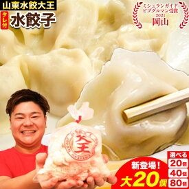 【ふるさと納税】ミシュラン 餃子 水餃子 冷凍水餃子 選べる 20個 40個 80個 新登場規格 大サイズ 20個 たれ付き 山東水餃大王 《30日以内に順次出荷(土日祝除く)》岡山県 備前市 鍋 ミシュランガイド 王様のブランチ ぎょうざ 豚肉