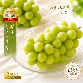 【ふるさと納税】2026年先行予約 シャインマスカット 晴王 優品 2房 1房530g以上 岡山県産 露地栽培 | ご家庭用 大粒 種なし 皮ごと食べられる ぶどう 葡萄 フルーツ 果物 冷蔵 岡山県瀬戸内市