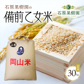 【ふるさと納税】米 令和7年産 石原果樹園の備前乙女米 玄米 30kg×1袋 ※11月上旬～順次発送予定 お米 ライス 乳酸菌栽培 岡山県 おにぎり お弁当 　お届け：11月上旬～順次発送予定