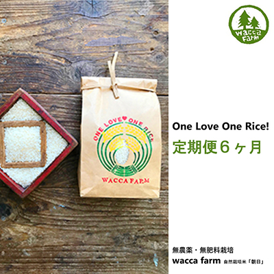 定期便6ヶ月　瀬戸内自然栽培米「朝日」玄米 5kg　　お届け：2023年11月上旬〜2024年10月下旬