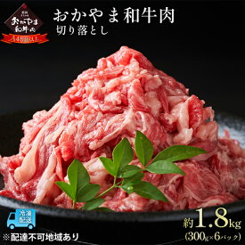 【ふるさと納税】おかやま 和牛肉 A4等級以上 切り落とし 約1.8kg（300g×6パック）牛 赤身 肉 牛肉 お弁当 おかず 冷凍 お肉 評価 上質 黒毛和種 とろける 霜降り 美味しい 小分け