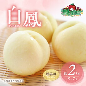 【ふるさと納税】桃 2026年 先行予約 白桃 白鳳 約2kg 5～7玉 贈答用 もも モモ フルーツ 果物 岡山 赤磐市産 農マル園芸 あかいわ農園 　お届け：2026年7月上旬～2026年7月下旬