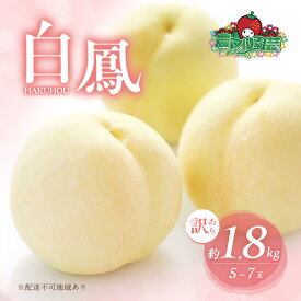 【ふるさと納税】桃 2026年 先行予約 訳あり品 白桃 白鳳 約1.8kg 5～7玉 もも モモ フルーツ 果物 岡山 赤磐市産 農マル園芸 あかいわ農園 甘い 果肉 人気 　お届け：2026年7月上旬～2026年7月下旬