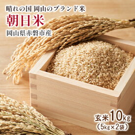 【ふるさと納税】玄米 令和7年産 朝日米 10kg (5kg×2袋) 晴れの国 岡山 赤磐市産 ブランド 米 2025年産 お米 ライス ご飯 お弁当 おにぎり 産地直送 主食 炭水化物 食物繊維 ミネラル 豊富 希少種 幻のお米 ふっくら 粘り 旨味 　お届け：2026年9月上旬まで