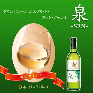 【ふるさと納税】ワイン グランポレール エスプリ・ド・ヴァン・ジャポネ 泉 -SEN- 6本(1本 720ml)白ワイン 中辛口 サッポロビール 岡山ワイナリー お酒 国産ワイン 爽やか ほのかな渋み 酸