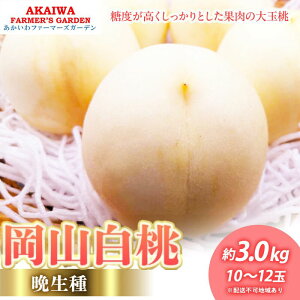 【ふるさと納税】桃 2026年 先行予約 岡山の 白桃 (晩生種) 約3.0kg 10〜12玉 もも 岡山県 赤磐市産 フルーツ 果物 あかいわファーマーズガーデン デザート 旬の果物 旬のフルーツ お届け:2026