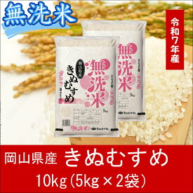 【ふるさと納税】 お米　きぬむすめ　【無洗米】岡山県産きぬむすめ100%（令和7年産）10kg　gg-106
