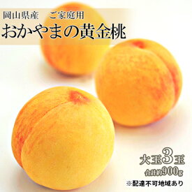 【ふるさと納税】桃 2024年 先行予約 ご家庭用 おかやま の 黄金桃 大玉 3玉（合計約900g） 岡山県 フルーツ もも 桃 人気 新鮮 フルーツ 桃 フルーツ もも 桃 モモ 訳あり くだもの 桃 もも 果物 フルーツ 桃 もも　【里庄町】　お届け：2024年8月下旬～2024年9月中旬