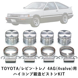 【ふるさと納税】TOYOTA/レビン・トレノ 4AG(4valve)用 ハイコンプ鍛造ピストンKIT 【選べるピストンサイズ】 戸田レーシング《受注制作につき最大4ヶ月以内に出荷予定》岡山県矢掛町 車