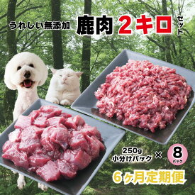 【ふるさと納税】【6回定期便】 森のジビエ for PET 鹿肉 250g×8パック(計2kg) ペットフード 犬 猫 A-JK-C01A