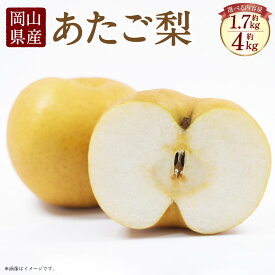 【ふるさと納税】岡山県産 あたご梨 化粧箱入り〈選べる〉 2玉（約1.7kg）または 3～6玉（約4kg） 梨 なし ナシ 和梨 旬 果物 フルーツ お取り寄せ デザート 詰め合わせ 送料無料【2026年11月下旬～12月下旬迄発送予定】