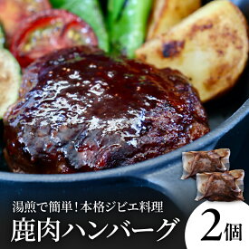【ふるさと納税】鹿肉 ハンバーグ ( 2個 )/ 湯煎 10分 お湯で温めるだけ 簡単 ジビエ料理 手作り 冷凍 産地直送 お取り寄せ 送料無料 広島県 呉市