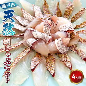 【ふるさと納税】瀬戸内「天然」鯛しゃぶセット（4人前・急速凍結）| 魚介類 海の幸 海鮮 国産 日本産 広島県産 即日加工 急速凍結 鮮度抜群 しゃぶしゃぶ マダイ アラ 魚 瀬戸内海