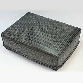 【ふるさと納税】竹工芸品 文書篭（黒）【 竹細工 地元の竹 手編み 職人 職人技 小物 雑貨 インテリア 収納 書き物 書物 手紙 便箋 封筒 小物入れ 】