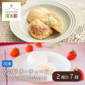 【ふるさと納税】【空の駅 オーチャード＆八天堂】 メロンパン ・ クリーム大福 詰め合わせ 2種7個 スイーツ 菓子 めろんぱん パン 大福 あまおう 苺スイーツ 015052