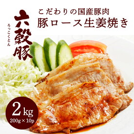 【ふるさと納税】瀬戸内六穀豚 豚ロースしょうが焼き 200g×10P入り（2kg）052001