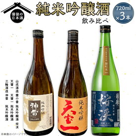 【ふるさと納税】【びんご圏域連携】備後の日本酒『純米吟醸酒』飲み比べセット 純米吟醸 神雷 天寶一 蘭の誉 桜渓 720ml 3本 セット お酒 日本酒 酒 飲み比べ 飲み比べセット 三輪酒造 山成酒造 人気 おすすめ びんご 備後 井原市 神石高原町 福山市 165001