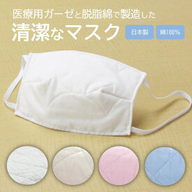 【ふるさと納税】マスク 医療用ガーゼと脱脂綿で製造 5枚セット（一般用ブルー）016130
