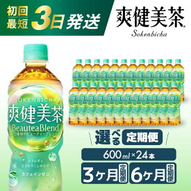 【ふるさと納税】【定期便】爽健美茶 PET 600ml×24本(1ケース) 選べる回数！＜3回（3か月）または6回（6か月）＞最短3日で発送 お茶 飲料 ソフトドリンク カフェインゼロ ペットボトル 箱買い まとめ買い 備蓄 災害用 014059-r