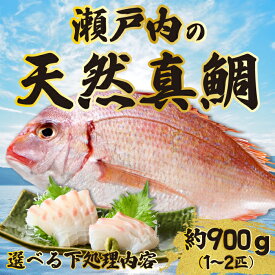 【ふるさと納税】道の駅 天然鯛 約900g～1kg(1匹～2匹) 鱗・内臓処理 三枚おろし・真空パック 選べる下処理 新鮮 国産 季節 地魚 天然 鮮魚タイ たい 瀬戸内 広島県 三原市 030007-r