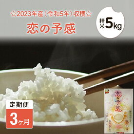 【ふるさと納税】【3ヶ月定期便】2023年産（令和5年）収穫☆恋の予感精米5kg 広島 三原　【定期便・お米 恋の予感 米 15kg】　お届け：2023年11月上旬から2024年9月下旬まで