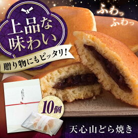 【ふるさと納税】お菓子 天心山 どら焼き （10個入り） お菓子 和菓子 菓子 スイーツ どらやき おかし おやつ 人気 和スイーツ あんこ 手土産 個包装 詰め合わせ お茶請け デザート 福山市/天心山ファーム[BABW001]