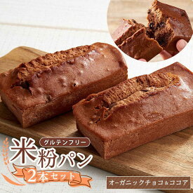 【ふるさと納税】【お中元対象】グルテンフリー 米粉パン（チョコ＆ココア）2本 福山市/ピーターパン 米粉パン 無添加 米粉 朝食 おやつ 長期保存 非常食[BACW016]