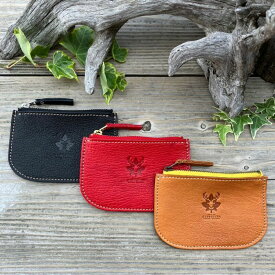 【ふるさと納税】広島ジビエレザー　東広島産天然鹿革　本革ファスナー小銭入れ お札もカードも入るコインケース【ブラック、キャメル、レッド】