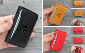 【ふるさと納税】広島ジビエレザー　東広島産天然鹿革　ミニマム財布　お札もカードも小銭もオールインタイプ【ブラック、キャメル、レッド】