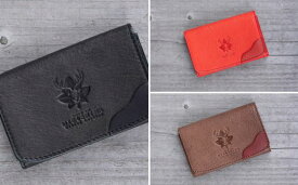 【ふるさと納税】広島ジビエレザー　東広島産天然鹿革　本革名刺入れ　カード入れにもおすすめ【ブラック、レッド、ダークブラウン】