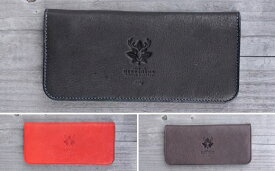 【ふるさと納税】広島ジビエレザー東広島産天然鹿革　軽くて柔らかく手使いやすい本革スタンダード長財布【ブラック、レッド、ダークブラウン】