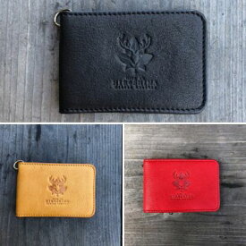 【ふるさと納税】広島ジビエレザー　東広島産天然鹿革二つ折りID/パスケース　免許証入れやマイナンバーカード入れにも【ブラック、キャメル、レッド】