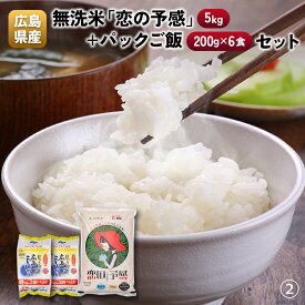【ふるさと納税】広島県産無洗米「恋の予感」（5kg）＋パックご飯（200g×6食）