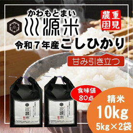 【ふるさと納税】川源米　令和7年産こしひかり　直前精米　10kg(5kg×2袋)