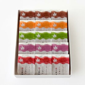 【ふるさと納税】【藤い屋】もみじまんじゅう　五種詰合せ 15個入り　 | 和菓子 銘菓 広島 宮島 お取り寄せ お土産 手土産 個包装 ギフト 老舗 手作り こしあん 粒あん 抹茶 あん カスタード クリーム チョコレート もみじまんじゅう