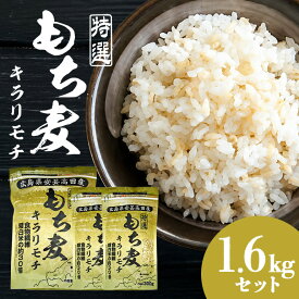 【ふるさと納税】もち麦 国産 特選 キラリモチ 1.6kg セット 1kg ×1袋 300g×2袋 大麦 ごはん 米 お米 雑穀米 雑穀 もちもち 麦ごはん もちむぎ もち麦ご飯 ダイエット タンパク質 腸活 ヘルシー 食品 食物繊維 健康 大粒 家庭用 お取り寄せ 送料無料 広島 安芸高田市