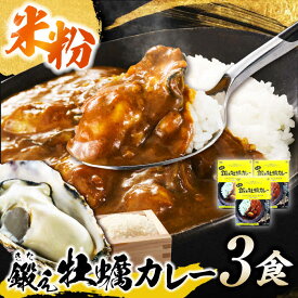 【ふるさと納税】テレビで話題！『米粉の鍛え牡蠣カレー』180g×3個 牡蠣 かき カレー 中辛 グルテンフリー レトルト 保存食 簡単 広島県産 江田島市/有限会社寺本水産[XAE060]