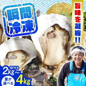【ふるさと納税】牡蠣 選べる内容量 2kg〜4kg 冷凍 江田島市/株式会社門林水産[XAO029] 牡蠣貝 かき貝 殻付き牡蠣 カキ貝 かき カキ 広島 料理 簡単 魚介類 海鮮 冷凍 kaki 広島県産 人気 BBQ おすすめ 送料無料
