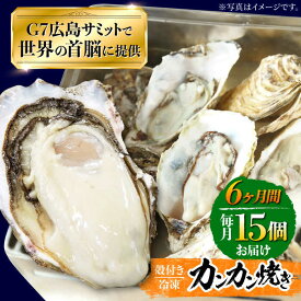 【ふるさと納税】【全6回定期便】厳選！広島 牡蠣 【冷凍】カンカン焼き 15個入り 牡蠣 かんかん焼き かき 料理 海産物 簡単 レシピ 限定 瀬戸内 BBQ 魚介 江田島市/マルサ・やながわ水産[XBL023]